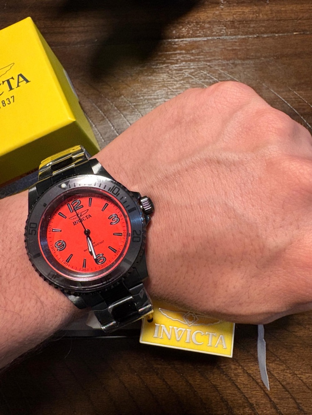 Invicta Men’s Black Watch with Red Dial